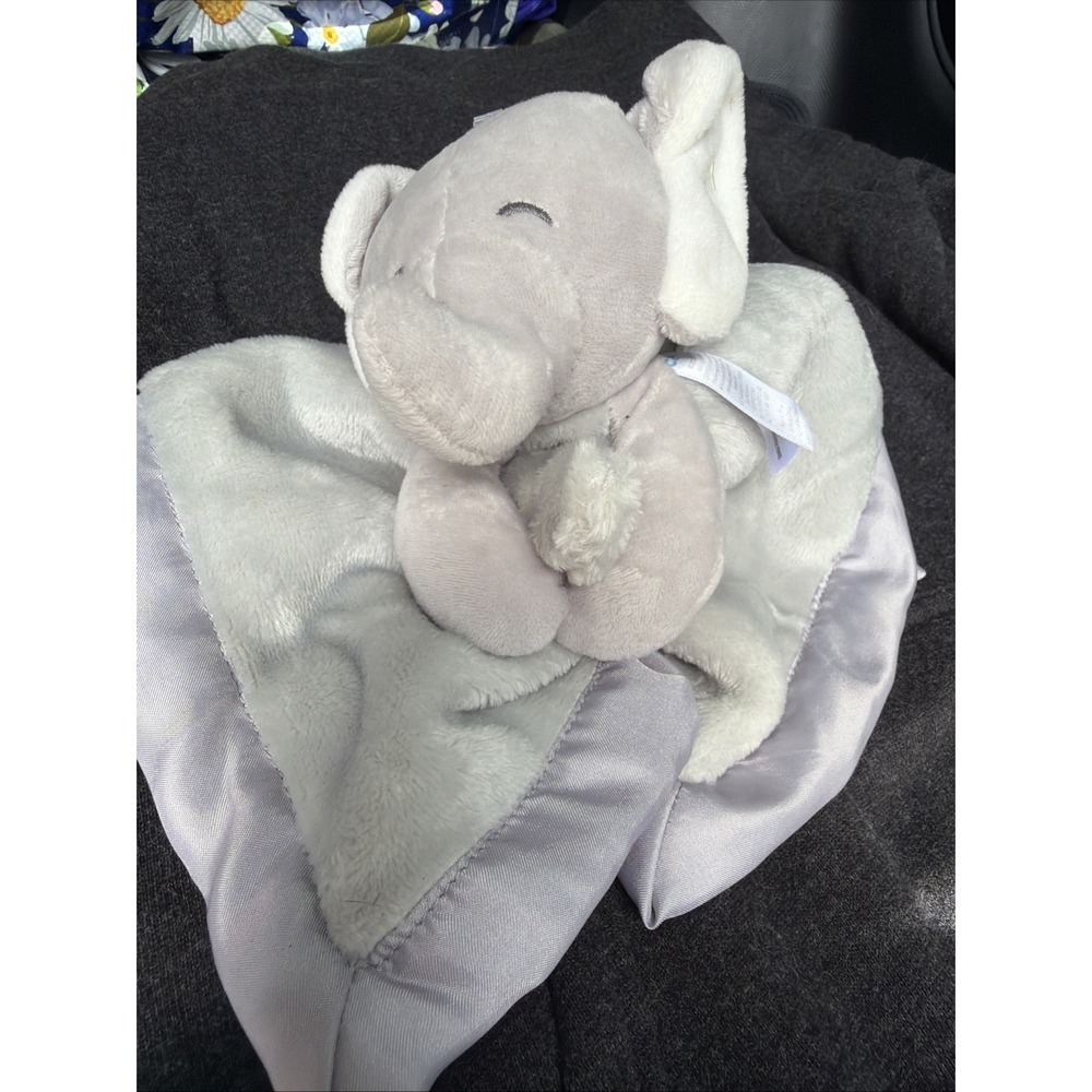 Carters Gray Elephant Lovey Plush Gray Baby Security Blanket